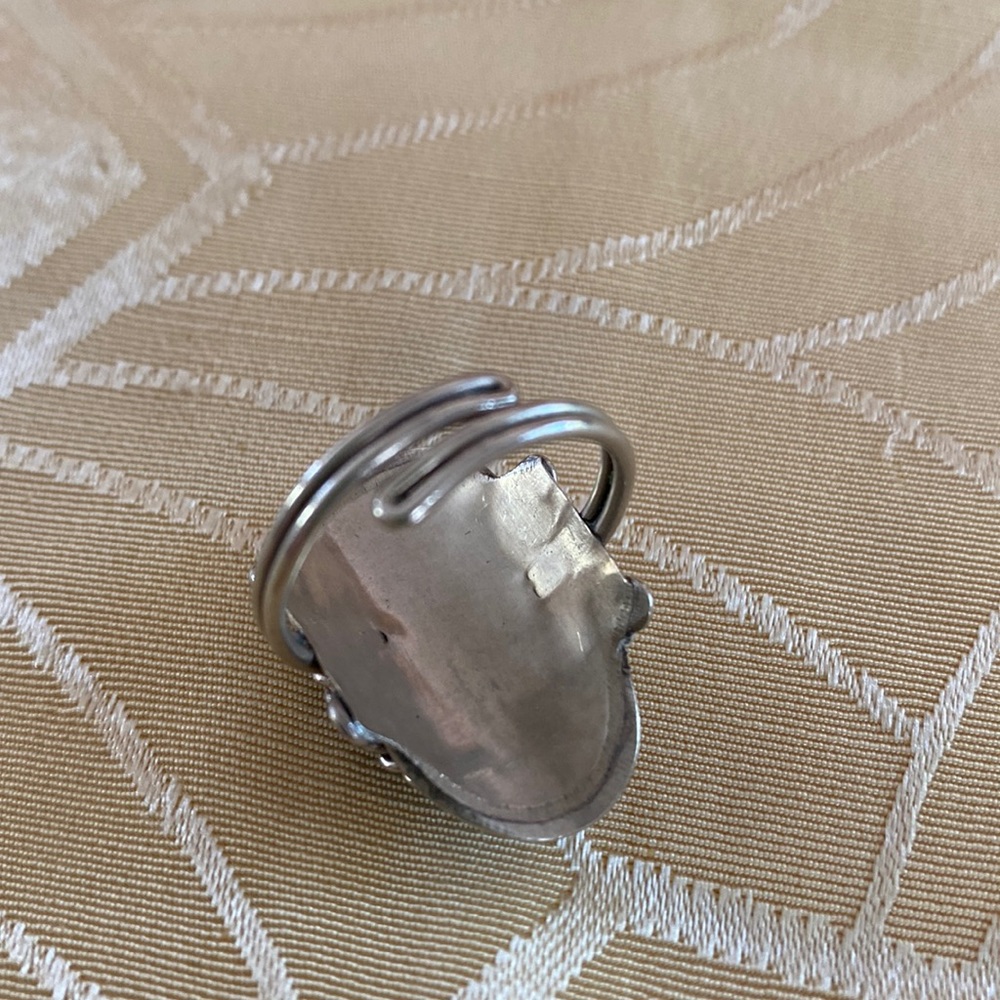 Adjustable Sterling Silver Ring With Shimmering B… - image 5